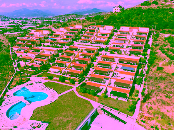 Meerblick von der Terrasse einer 3-Zimmer-Wohnung in Gazipaşa