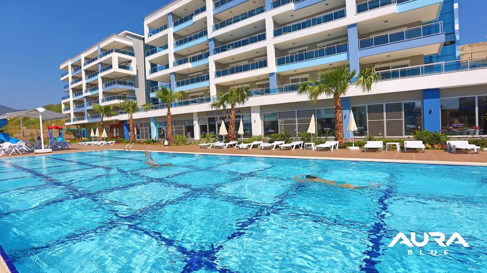 Luxuriöse 2-Zimmer-Wohnung mit Pool in Kestel – Aura Blue Residence in Alanya